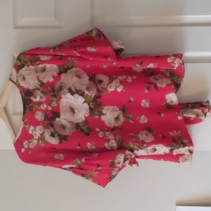 Red Floral Blouse